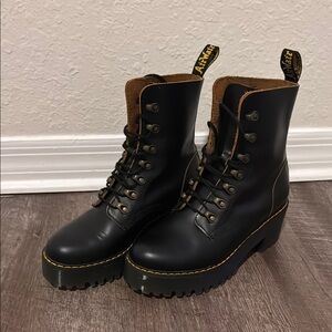 Dr. Martens Black Platform Combat Boots like new great condition